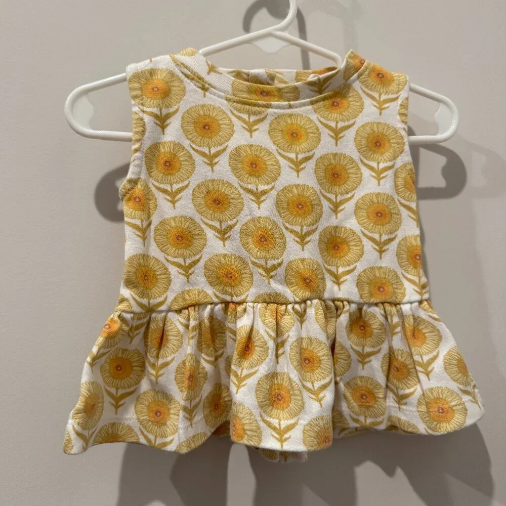 Kate Quinn sleeveless drop waist gathered top | mountain daisy 6-12m - Picture 2 of 5